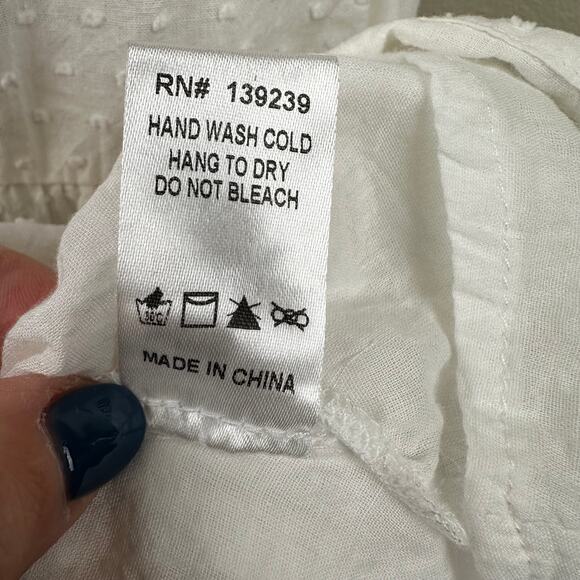 Tuckernuck Pomander Place White Swiss Dot Sleeveless Kenzo Dress Small Cotton - Picture 15 of 16